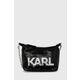 Torba Karl Lagerfeld boja: crna - crna. Mala torba iz kolekcije Karl Lagerfeld. Na kopčanje izrađen od kombinacije tekstilnog materijala i ekološke kože.
