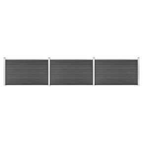 VidaXL Set panela za ogradu WPC 526 x 105 cm crni