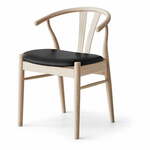 Blagovaonska stolica crna/prirodna koža Frida - Hammel Furniture