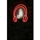 Ukrasna plastična LED rasvjeta, Music Sound Headphones - Red