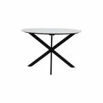 Crno-bijeli okrugao blagovaonski stol s pločom stola u mramornom dekoru ø 120 cm Tomochi – Light &amp; Living