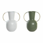 Vase DKD Home Decor 20 x 13 x 24 cm Metal Terracotta White Green (2 Units)