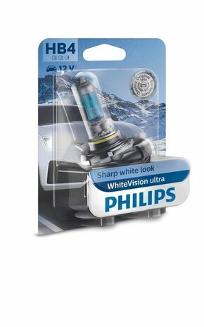 Philips WhiteVision Ultra (12V) - do 60% više svjetla - do 35% bjelije (4200K)Philips WhiteVision Ultra (12V) - up to 60% more light - up to 35% - HB4-WVUL-1