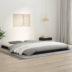 VidaXL Okvir za krevet od borovine crni 180 x 200 cm veliki bračni