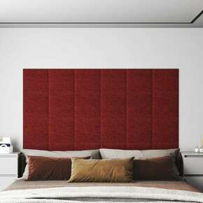 VidaXL Zidne ploče od tkanine 12 kom crvene 30 x 30 cm 1