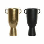 Vase DKD Home Decor 25 x 18 x 41 cm Black Golden Aluminium Modern (2 Units)