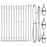 vidaXL Stupovi ograde s postoljem 13 kom Ø32mm 78,5cm Galvanizirani čelik