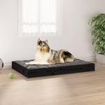 Krevet za pse crna 91,5x64x9 cm od masivne borovine