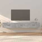 vidaXL Zidni TV ormarići 3 kom siva boja betona 100 x 34,5 x 40 cm