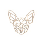 AtmoWood Drvena geometrijska slika - Chihuahua 30 cm Boja: Přírodní