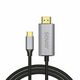 USB-C do HDMI 2.0B kabel, 2m, srebro / crno, zlatni savjeti, Savio CL-171