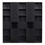 Crna modularna biblioteka od masivnog bora 200x210 cm Finca – WOOOD