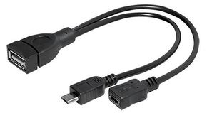 Transmedia Micro-B male + Micro-B female to USB-A female