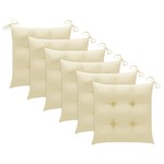 vidaXL Jastuci za stolice 6 kom krem bijeli 50 x 50 x 7 cm od tkanine