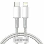 BASEUS Kabel USB-C → MFI QC PD 20W 1m Woven Bijeli