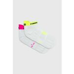 Compressport Pro Racing Socks V4.0 Run Low White/Safety Yellow/Neon Pink T2 Čarape za trčanje