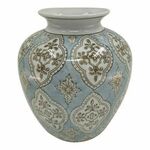 Vase DKD Home Decor Porcelain Beige Blue Arab 22 x 22 x 25 cm