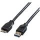 Roline USB kabel USB 3.2 gen. 1 (USB 3.0) USB-A utikač, USB-Micro-B utikač 0.15 m crna sa zaštitom 11.02.8876
