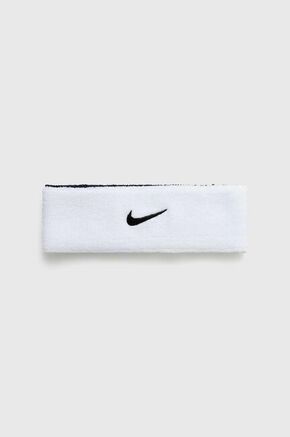Traka za glavu Nike boja: bijela - bijela. Traka iz kolekcije Nike. Model izrađen od materijala koji upija vlagu.