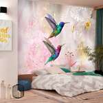 Samoljepljiva foto tapeta - Colourful Hummingbirds (Pink) 392x280