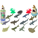 Set Marine Animals Sharks Figures 12pcs. Accessories in tube