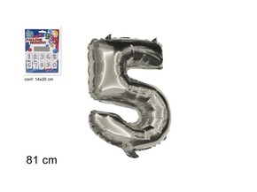 Balon folijski broj 5 srebrni