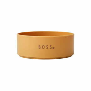 Senf žuta dječja zdjelica Design Letters Mini Boss
