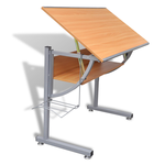vidaXL Radni stol s nagibom pločom i stolicom za crtanje