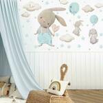 Plavi zečići za dječju sobu - Zidne naljepnice