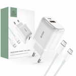 Tech-Protect C20W 2-port Network Charger PD 20W QC 3.0 + USB-C Cable White