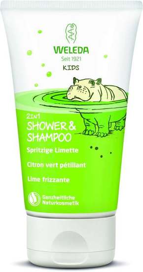 Weleda Kids Lively Lime krema za tuširanje i šampon 2u1 s mirisom vapna 150 ml za djecu