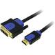 LogiLink DVI / HDMI adapterski kabel DVI-D 18+1-polni utikač, HDMI A utikač 2.00 m crna CHB3102 pozlaćeni kontakti, mogućnost vijčanog spajanja DVI kabel