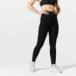 Hlače za fitness 520 Slim-Fit ženske crne