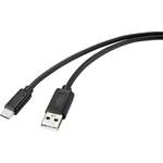 Renkforce USB kabel USB 2.0 USB-C™ utikač, USB-A utikač 1.00 m crna s antimikrobnom površinom