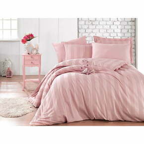 Ružičasta bračna posteljina s plahtom od pamučnog satena Hobby Wafel