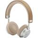 HER HF8 On Ear Headset Bluetooth®, žičani bež boja, srebrna kontrola glasnoće