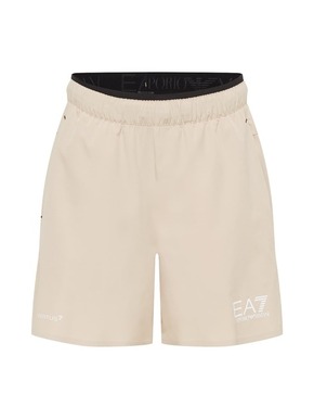EA7 Emporio Armani Sportske hlače pijesak / bijela
