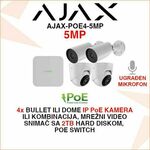 AJAX 5MP IP POE SET ZA VIDEO NADZOR SA 4 KAMERE AJAX-POE4-5MP