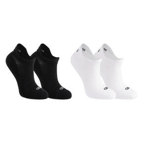 Čarape za trčanje invisible dječje 2 para bijelo-crne