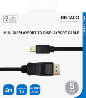 DELTACO DisplayPort to miniDisplayPort cable