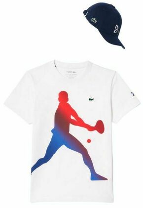 Muška majica Lacoste Tennis X Novak Djokovic T-Shirt &amp; Cap Set - white