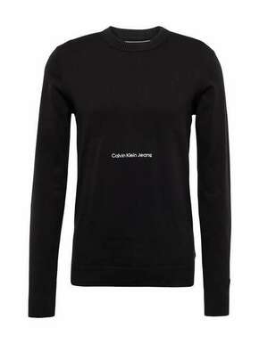 Calvin Klein Jeans Pulover 'INSTITUTIONAL ESSENTIAL' crna / bijela