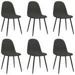 Okretne stolice 6 kom crne od umjetne kože
