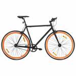 Bicikl s fiksnim zupčanikom crno-narančasti 700c 55 cm