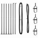 vidaXL Stupovi ograde s postoljima 7 kom Ø32mm 68,5cm Galvanizirani čelik