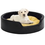 vidaXL Krevet za pse crno-žuti 79 x 70 x 19 cm od pliša i umjetne kože