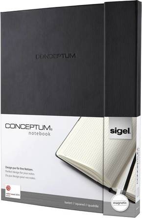 Sigel CONCEPTUM® CO141 bilježnica kockasta crna Broj listova: 97 din a4+