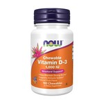 Vitamin D3 NOW s voćnim okusom, 1000 IU (180 tableta za žvakanje)