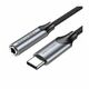 Vention USB-C Male to 3.5MM Earphone Jack With DAC Adapter 0.1M Gray