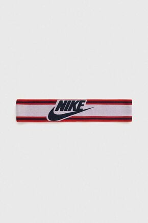 Traka za glavu Nike boja: crvena - crvena. Traka za glavu iz kolekcije Nike. izrađen od elastičnog materijala ugodnog za kožu.